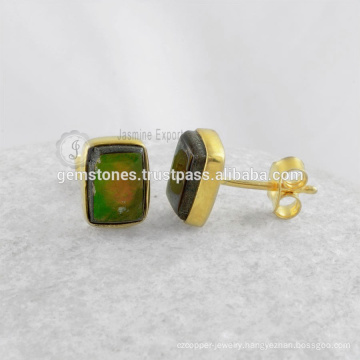 Natural Gemstone Bezel Stud Earrings, Handmade Bezel Stud Earrings Jewelry Manufacturer - Gemstone Earrings Jewelry